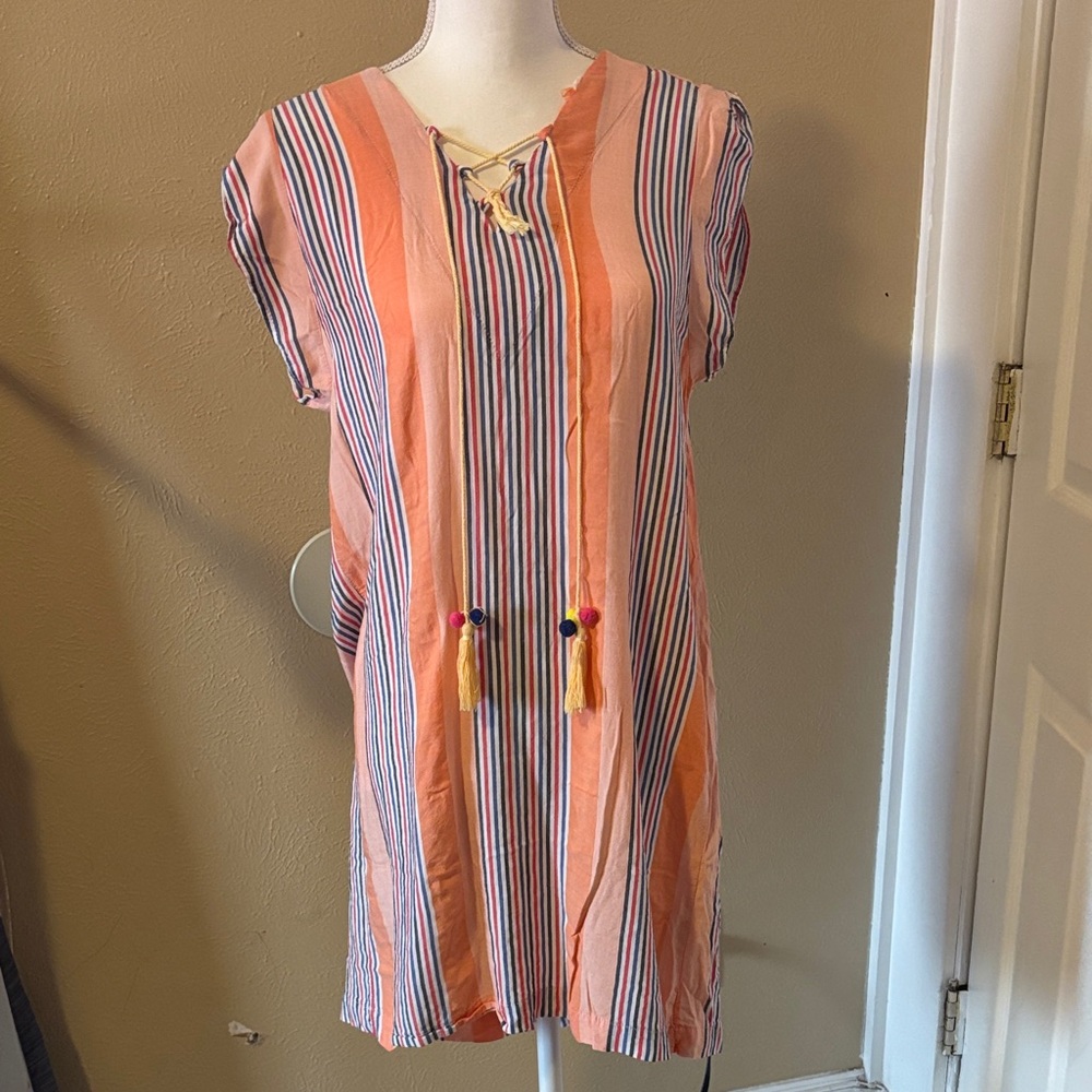 Hummingbird Multicolor Striped Long Sleeve Dress